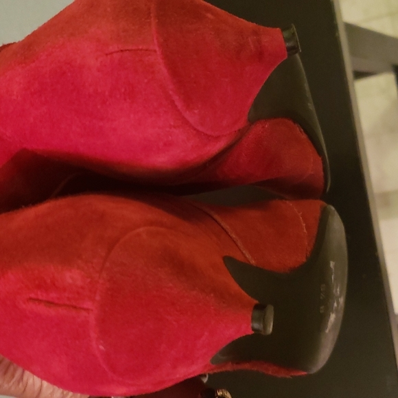 Red Leather/Suede Boots - Picture 8 of 8